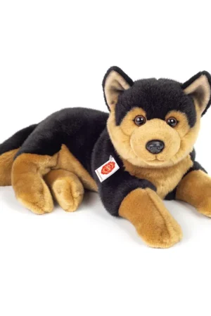 Herdershond knuffel - pluche - bruin/zwart - 45 cm Uitverkoop