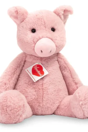 Aanbieding Hermann Teddy varken knuffel - pluche - roze - 32 cm