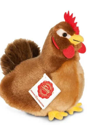 Premium Knuffeldier kip - pluche - lichtbruin - 16 cm