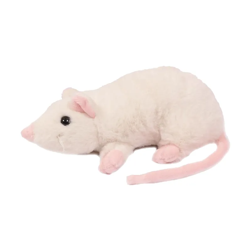 Aanbieding Muis knuffel - zachte pluche - wit - 18 cm