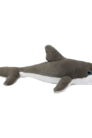 Witte haai knuffel - pluche - grijs - 46 cm - dierenknuffel Finale Uitverkoop