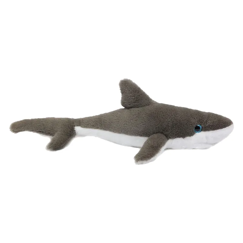 Witte haai knuffel - pluche - grijs - 46 cm - dierenknuffel Finale Uitverkoop