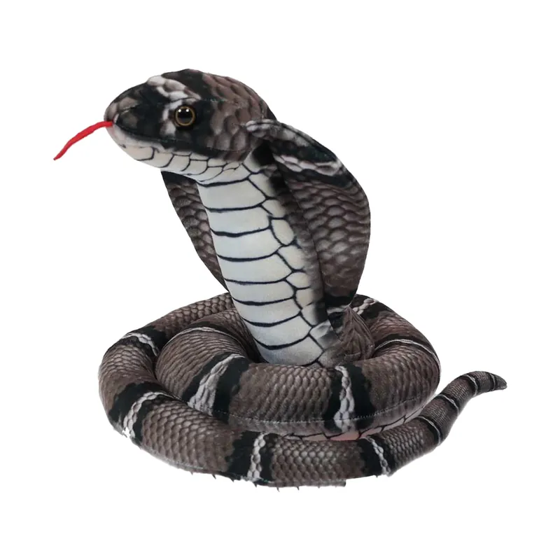 Koop Online Cobra slang knuffel - zachte pluche - grijs - 120 cm