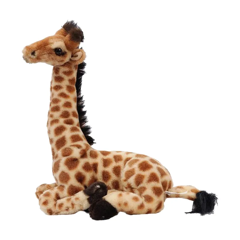 Giraffe knuffel - zacht pluche - lichtbruin - 30 cm - liggend Merkproduct