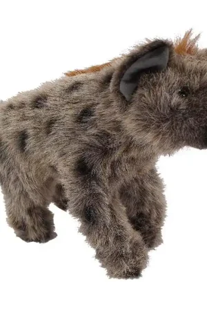 Hyena knuffel - pluche - grijs - 26 cm - lopend Korting