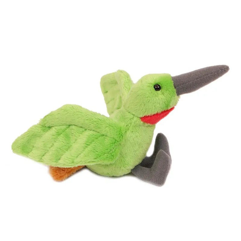 Lage Kosten Kolibri knuffel vogel - pluche - lichtgroen - 10 cm