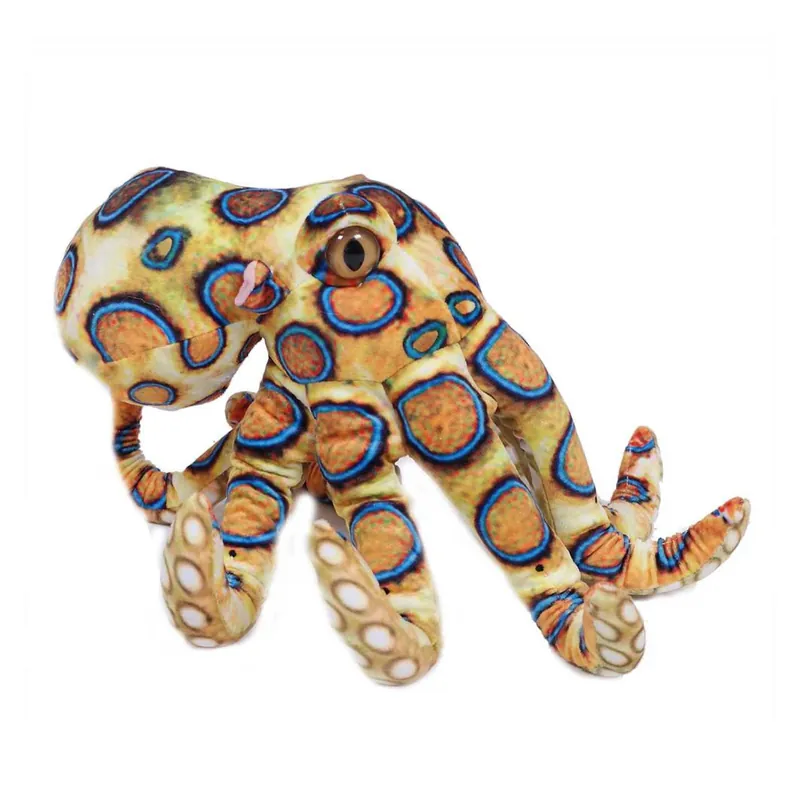 Koop Online Inktvis knuffel - pluche - geel - 30 cm - dierenknuffel