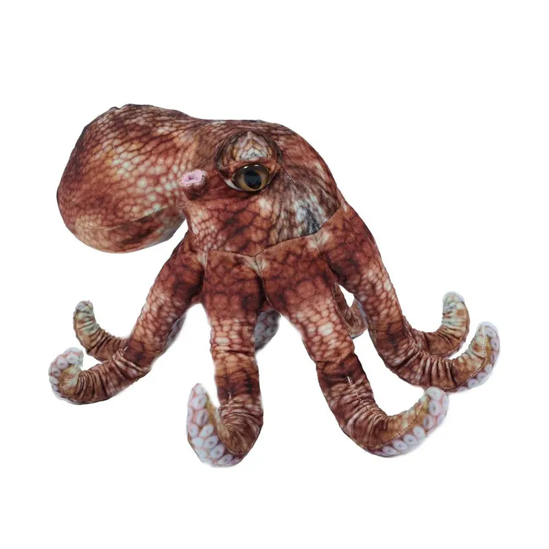 Beperkte Voorraad Inktvis knuffel - zachte pluche - bruin - 30 cm