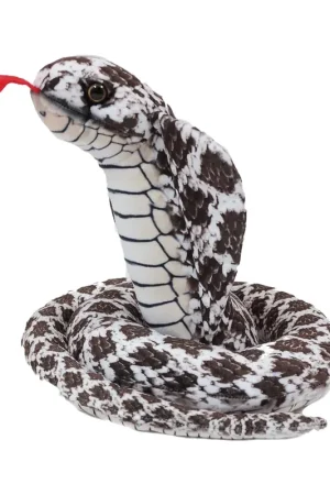 Cobra slang knuffel - pluche - donkerbruin - 120 cm Gecertificeerd