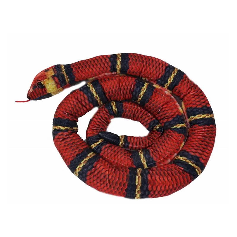 Tijdelijk Beschikbaar Slang knuffeldier - pluche - rood - 200 cm - dierenknuffel