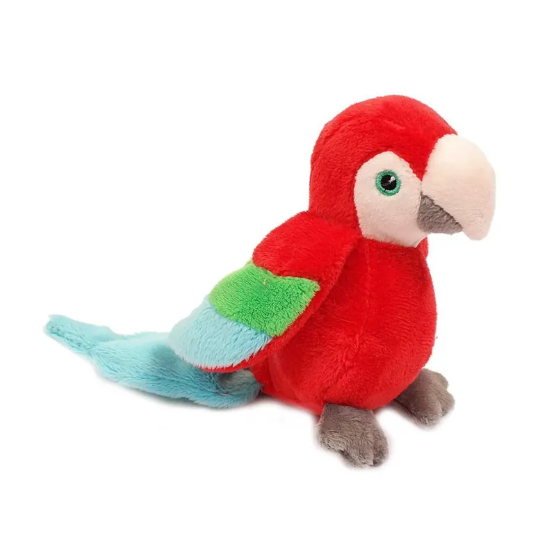 Papegaai knuffel - pluche - rood - 12 cm - dierenknuffel Premium