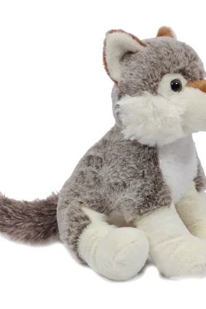 Dagaanbieding Wolf knuffel - zachte pluche - grijs - 25 cm - dierenknuffel