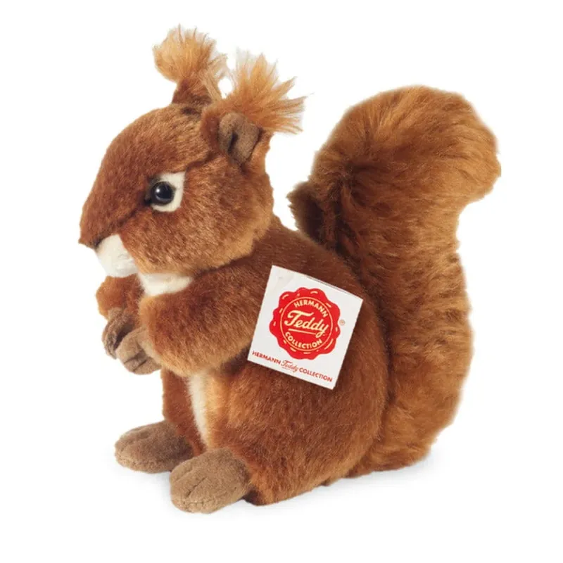 Eekhoorn knuffel - pluche - rood - 17 cm - Hermann Teddy Favoriet