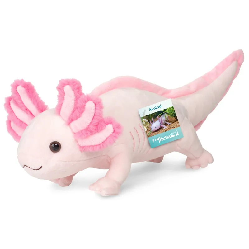 Axolotl knuffel - pluche - roze - 36 cm - Hermann Teddy Hete Deal