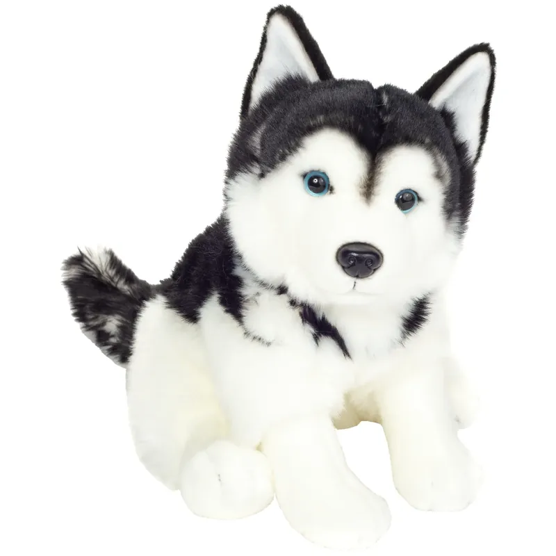 Voordeelprijs Husky knuffel hond - pluche - grijs/wit - 30 cm