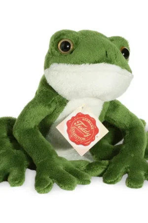 Voordeelprijs Hermann Teddy kikker knuffel - pluche - groen - 15 cm