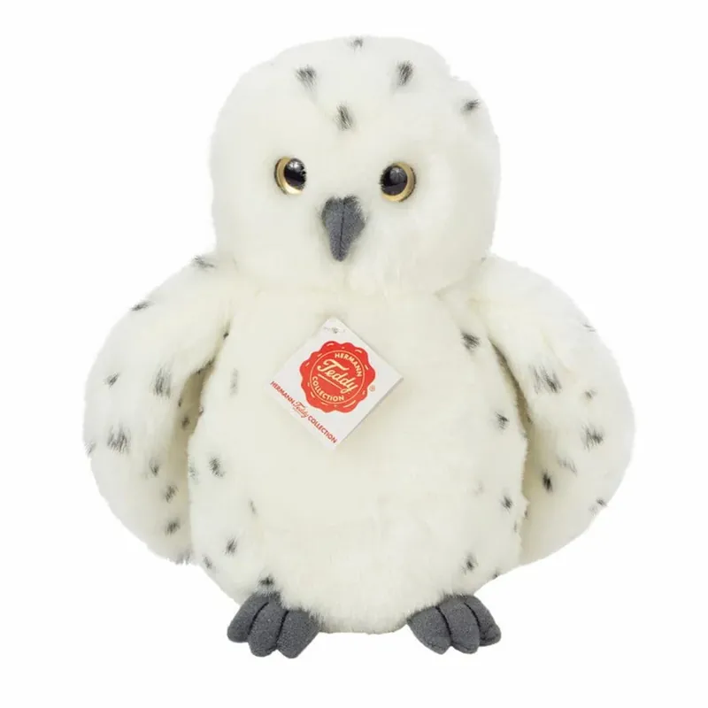 Hermann Teddy sneeuwuil knuffel - pluche - wit - 21 cm - vogelknuffel Voordeelprijs