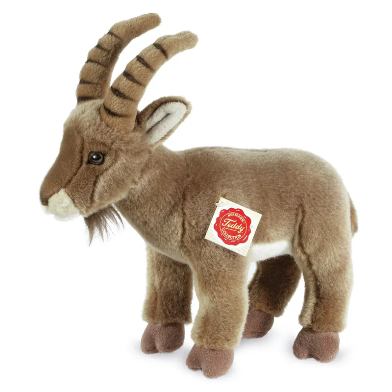 Koop Online Steenbok knuffel - pluche - bruin - 26 cm - Hermann Teddy