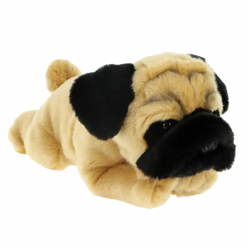 Mopshond puppy knuffel - pluche - beige - 35 cm Beperkte Voorraad