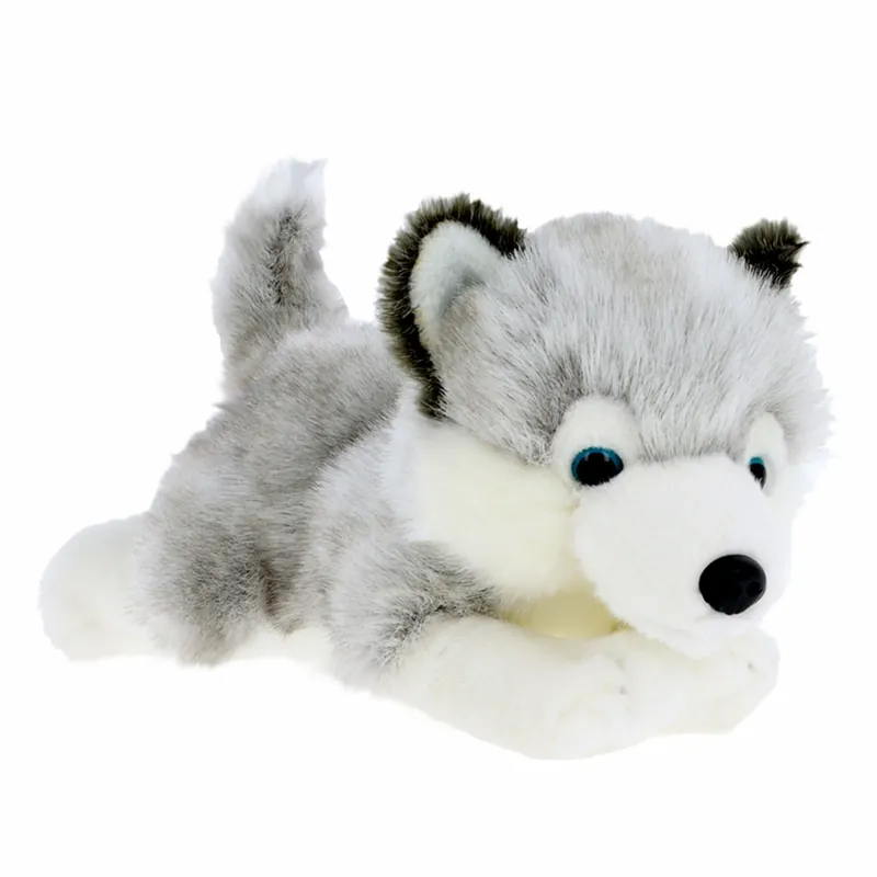 Husky puppy knuffel - pluche - grijs - 30 cm Betrouwbaar