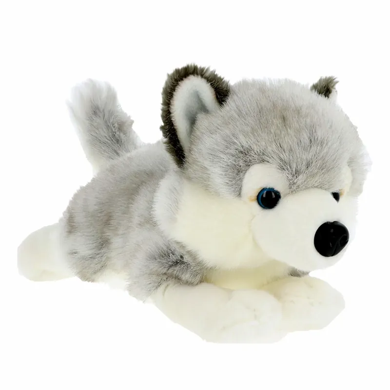 Husky puppy knuffel - pluche - grijs - 35 cm Actieprijs