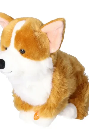 Corgi knuffel - pluche - bruin/wit - 30 cm - Hermann Teddy Fabrieksprijs