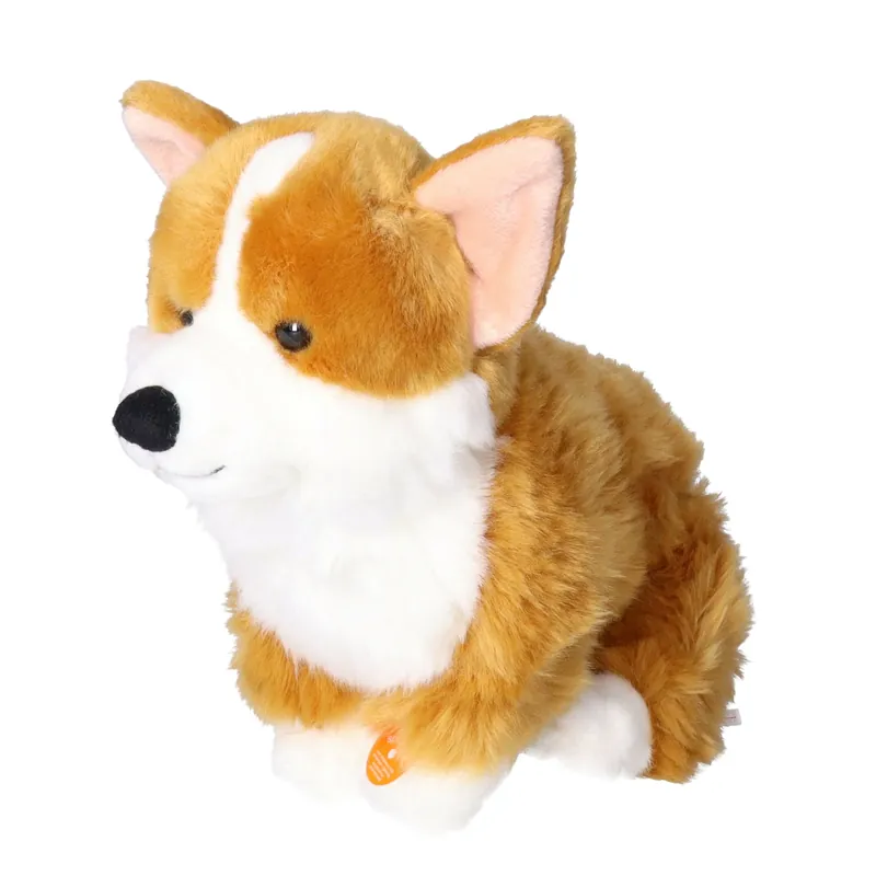 Corgi knuffel - pluche - bruin/wit - 30 cm - Hermann Teddy Fabrieksprijs