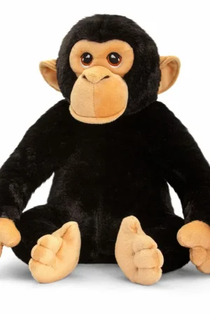 Chimpansee knuffel - pluche - 25 cm - zwart - Keel Toys Tijdelijk Beschikbaar