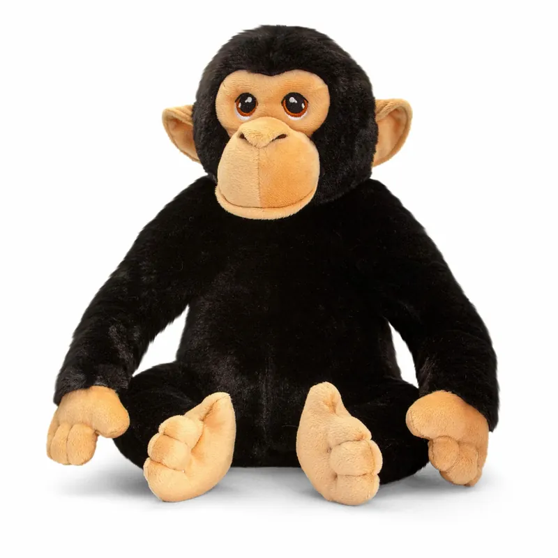 Chimpansee knuffel - pluche - 25 cm - zwart - Keel Toys Tijdelijk Beschikbaar