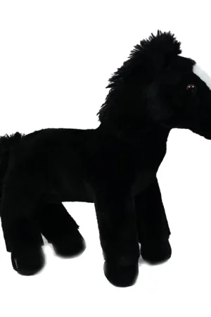 Beperkt Aanbod Winston paard knuffel - pluche - zwart - 30 cm