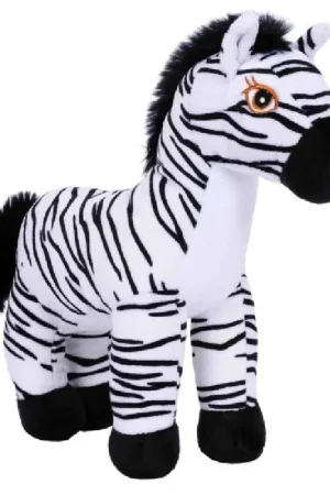 Zebra Zaza knuffel - pluche - wit/zwart - 26 cm - wilde dieren Flitsaanbieding