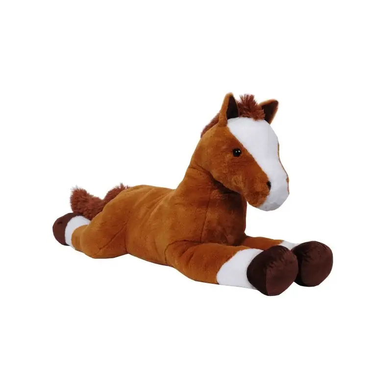 Gereduceerde Prijs Hippos paard knuffel - pluche - lichtbruin/wit - 90 cm