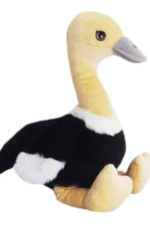 Hete Deal Struisvogel knuffel Biggy - pluche - zwart/wit - 34 cm