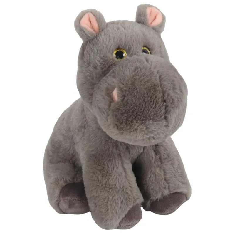 Op = Op Olly nijlpaard knuffel - pluche - grijs - 24 cm - dierenknuffel
