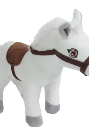 Gecertificeerd Paard Lola knuffel - pluche - wit - 23 cm