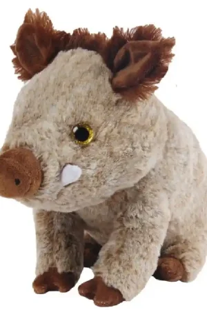 Koop Online Wild Zwijn Muddy knuffel - pluche - grijsbruin - 25 cm