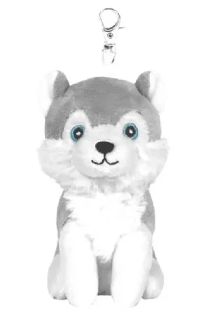 Laatste Versie Billy husky knuffel - sleutelhanger - grijs/wit - 11 cm