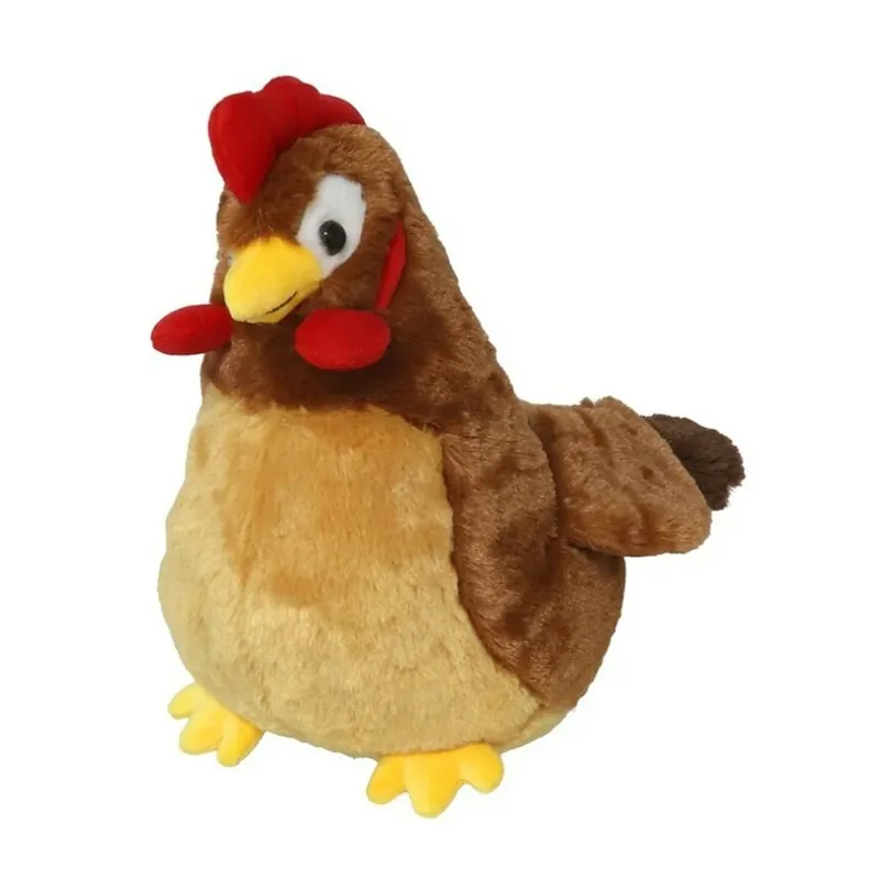 Pluche haan knuffel - 20 cm - bruin - boerderijdier Fabrieksprijs