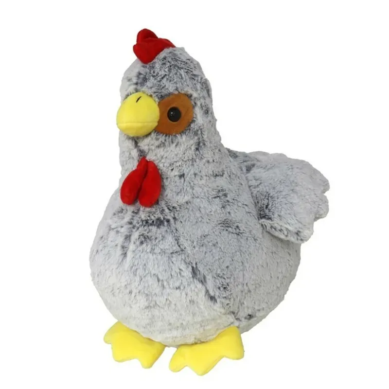 Snelle Levering Pluche kip knuffel - grijs - 30 cm - boerderij knuffel