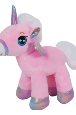 Eenhoorn knuffel Eureka - pluche - lichtroze - 22 cm Betrouwbaar
