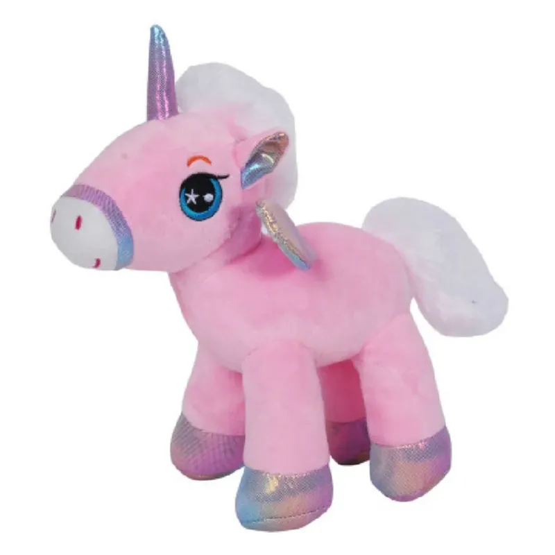 Eenhoorn knuffel Eureka - pluche - lichtroze - 22 cm Betrouwbaar
