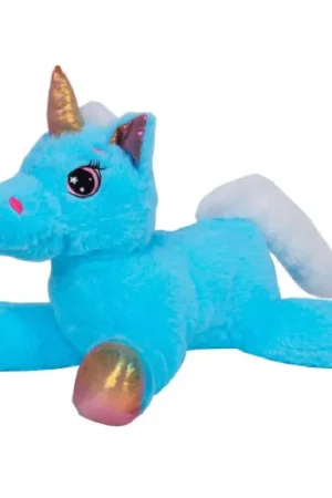 Eenhoorn knuffel Mistica - pluche - blauw - 39 cm - knuffeldier Favoriet