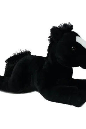 Weekendaanbieding Paard Winston knuffel - pluche - zwart - 35 cm - premium