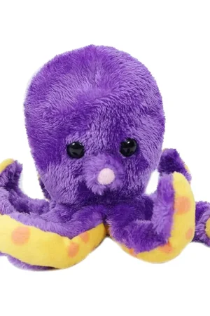 Inktvis knuffel - pluche - paars - 12 cm - dierenknuffel Favoriet