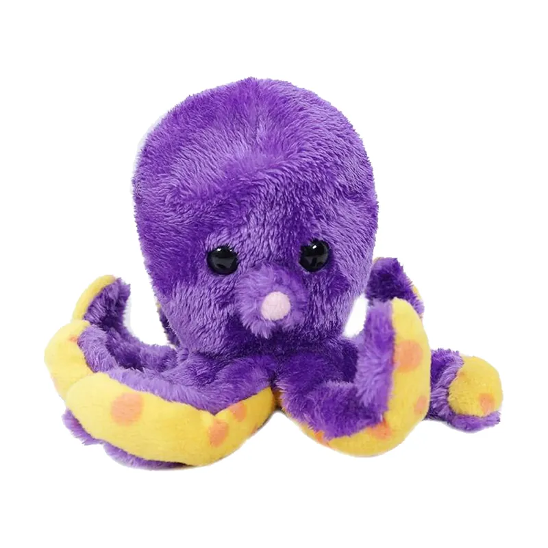 Inktvis knuffel - pluche - paars - 12 cm - dierenknuffel Favoriet