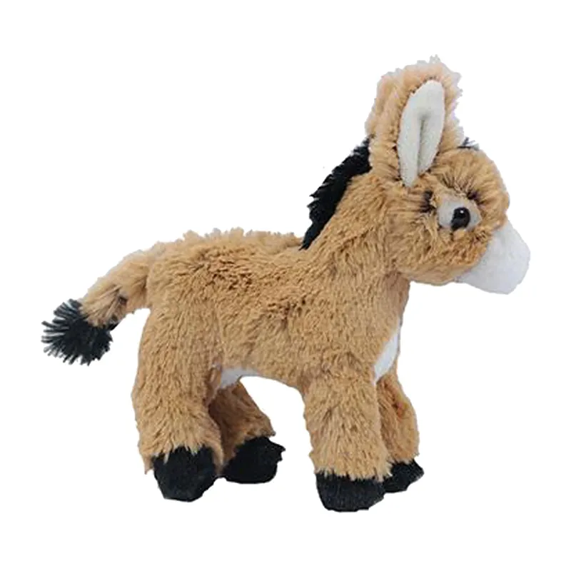 Ezel knuffel - pluche - lichtbruin - 16 cm - boerderij dier Koopje