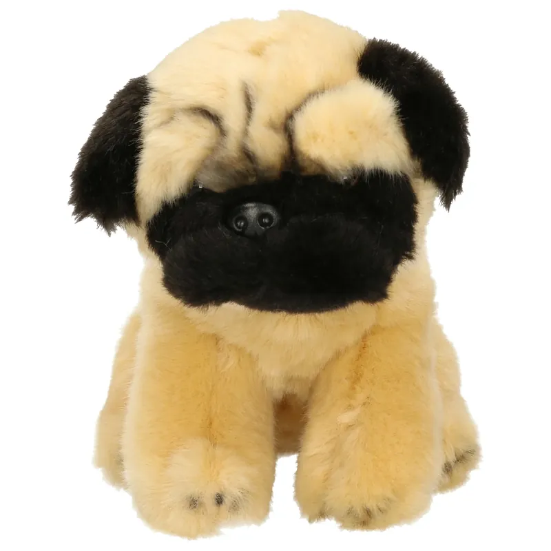 Lage Prijs Mopshond knuffel - pluche - beige - 15 cm - Hermann Teddy