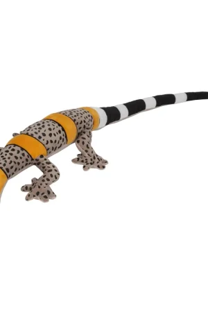 Aanbieding Gekko hagedis knuffel - pluche - beige geel - 112 cm