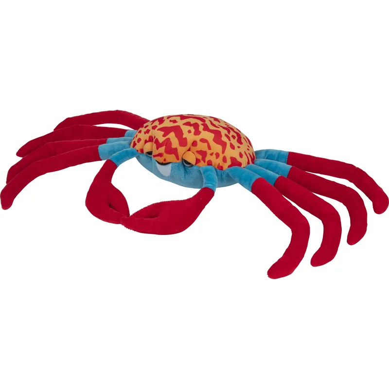 Krab knuffel - zachte pluche - rood/blauw - 65 cm Tijdelijk Beschikbaar