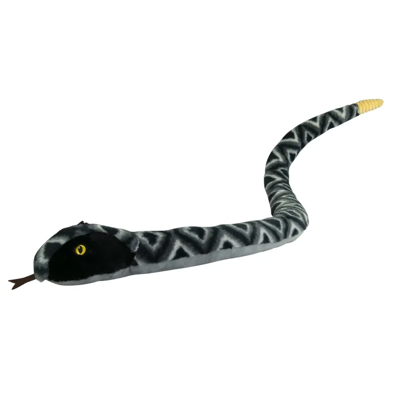 Nature Planet ratelslang knuffel - pluche - zwart/grijs - 150 cm Koop Vandaag